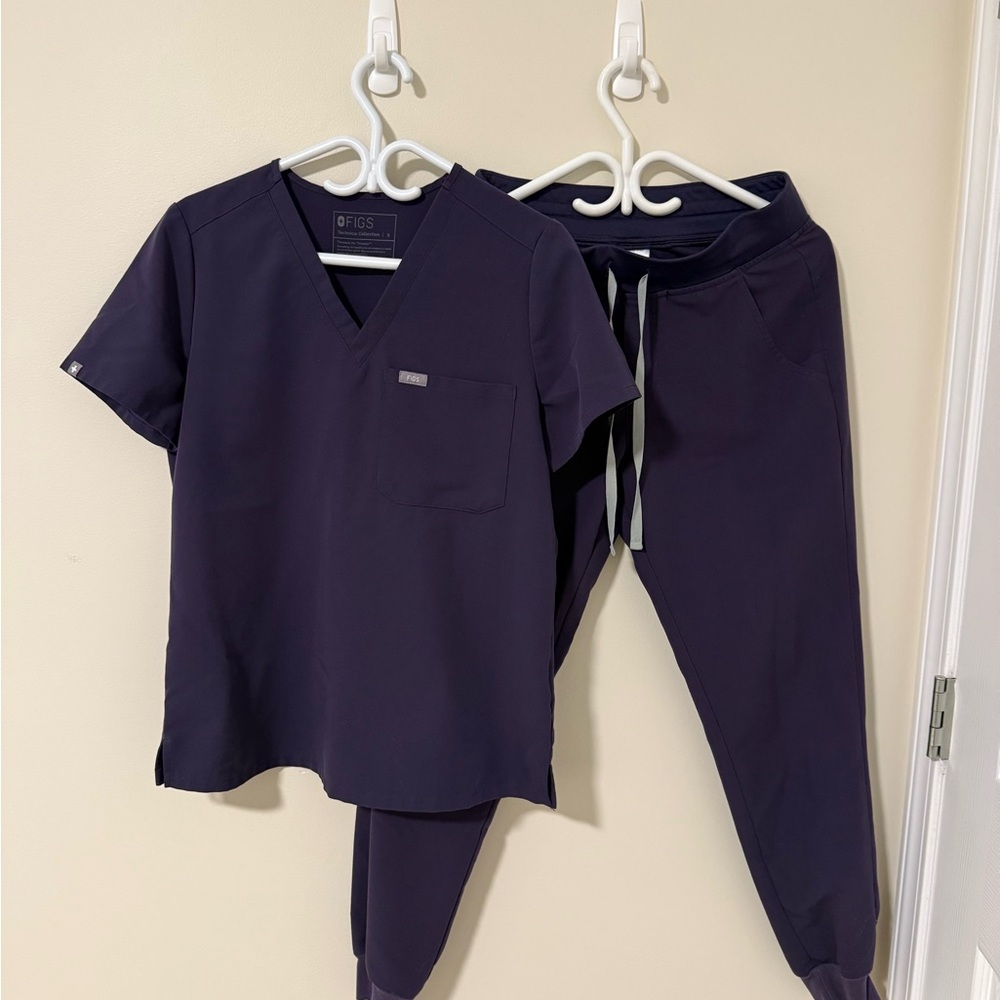 Figs Purple Scrub Set Size Small